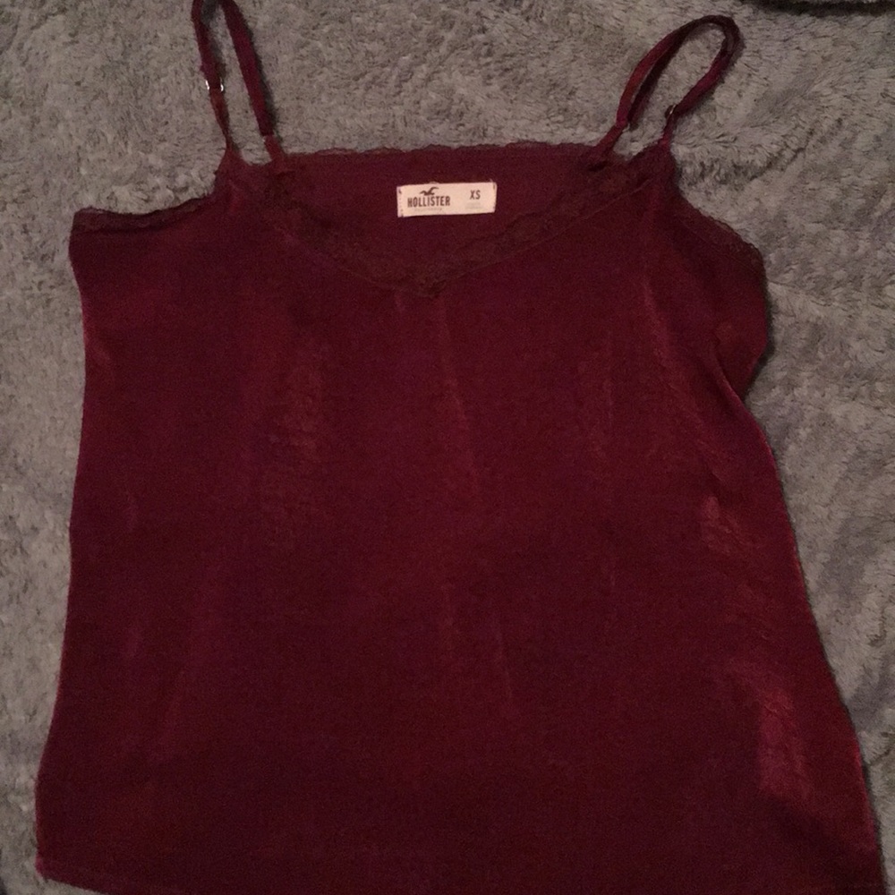 Hollister silk camisole with lace trimming